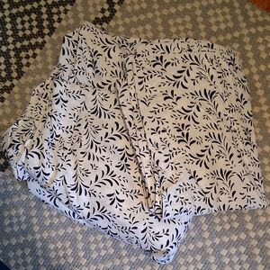 JCPenney Navy and White Floral Duvet Cover